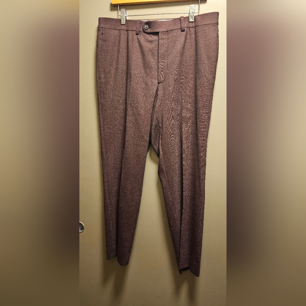 Jack Victor Riviera Traveler Flat-Front Pants - Burgundy - Size 38R